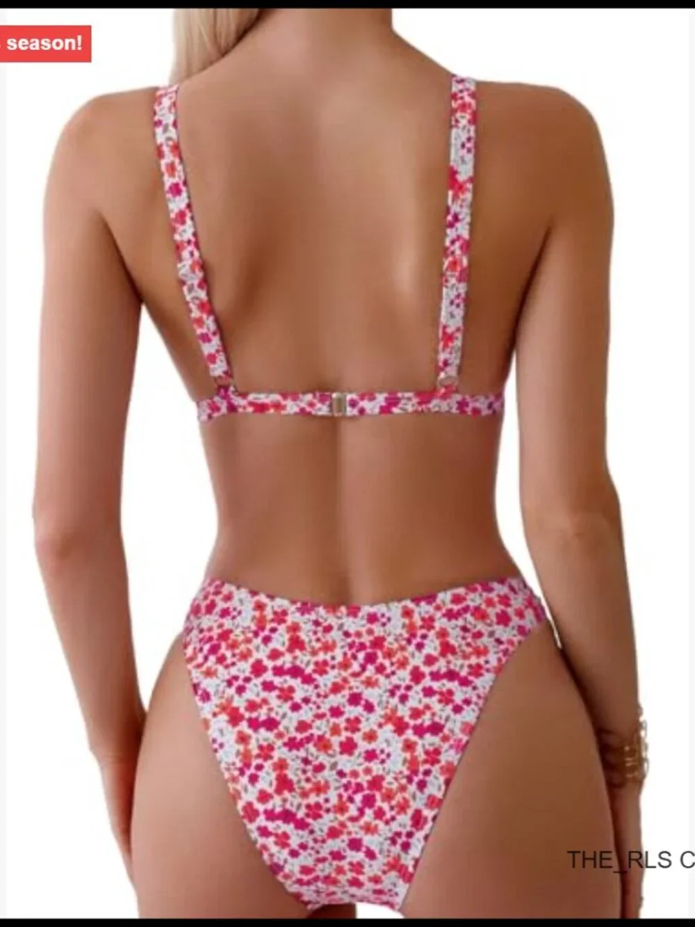 2 Piece Floral Print Swimsuit Triangle String High Cut Bikini Set